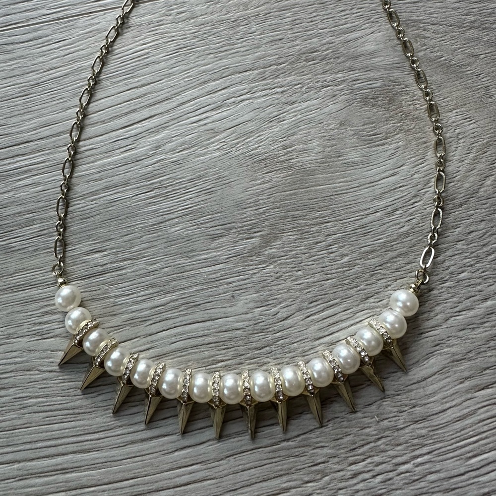 💥 3 for $10 💜 Jewel mint Gold Pearl Fashion Necklace